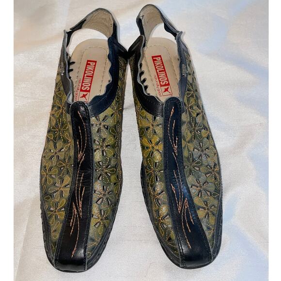 Pikolinos ROMANA Heeled Sandals - Women's Size 37 -‎ Made in Spain - Floral - Picture 3 of 13